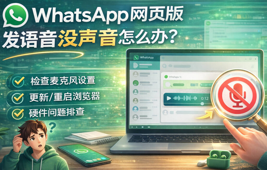 WhatsApp网页版发语音没声音怎么办
