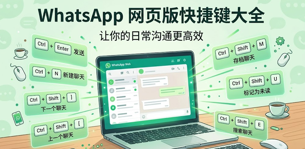 WhatsApp网页版快捷键大全