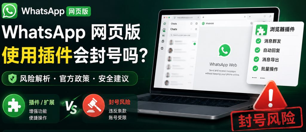 WhatsApp网页版使用插件会封号吗