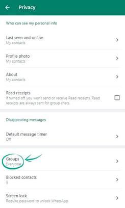 WhatsApp 网页版隐私设置